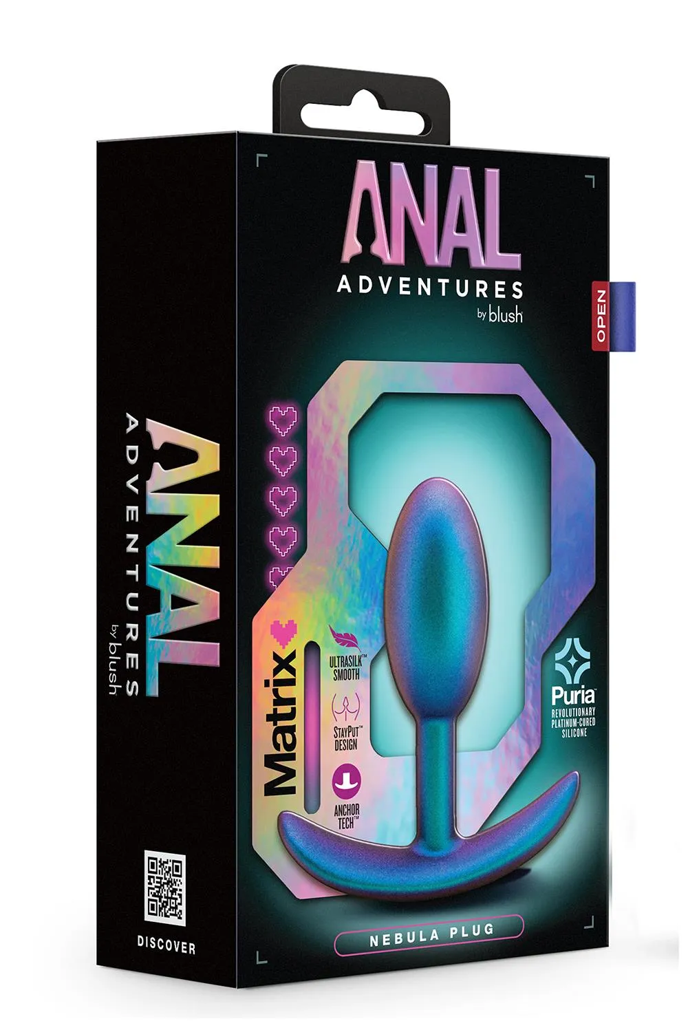 Анальная пробка Anal Adventures Matrix Nebula Plug, 8.9 см (фиолетовый)