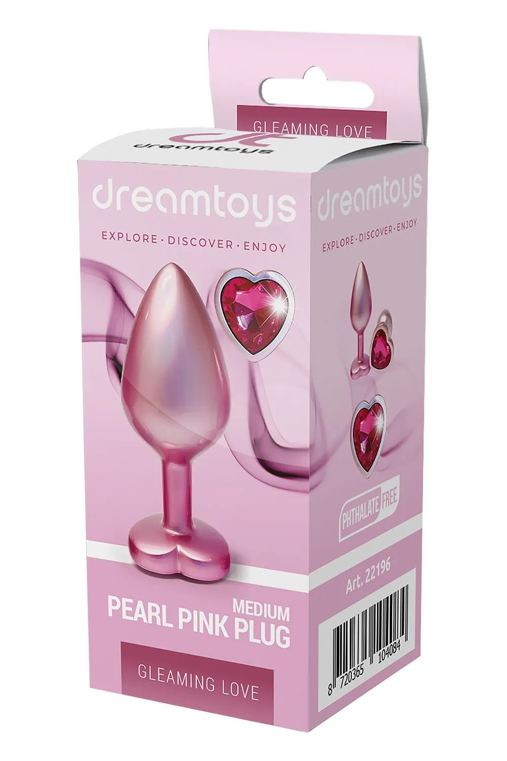 Анальная пробка Gleaming Love Pearl Pink Plug M, 8.3 см (розовый)