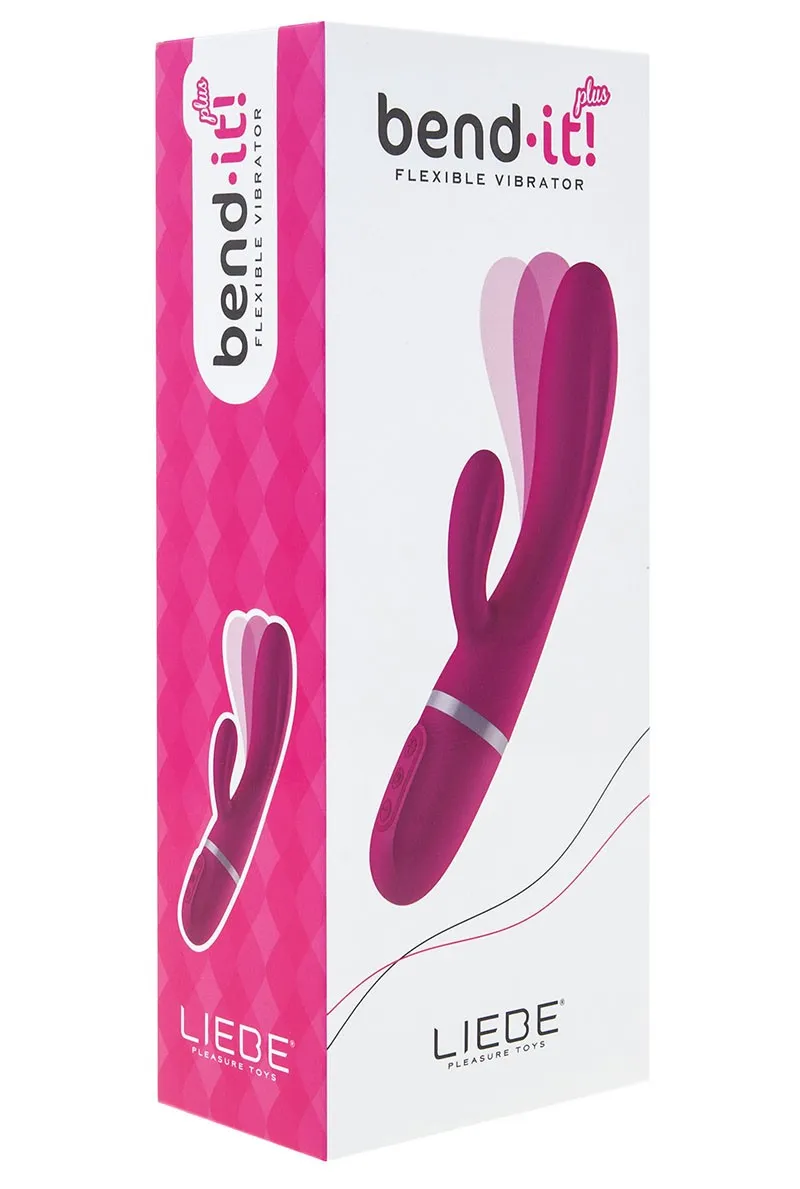 Liebe Pleasure Toys Bend It Plus - Wibrator królik, Różowy, 20 cm