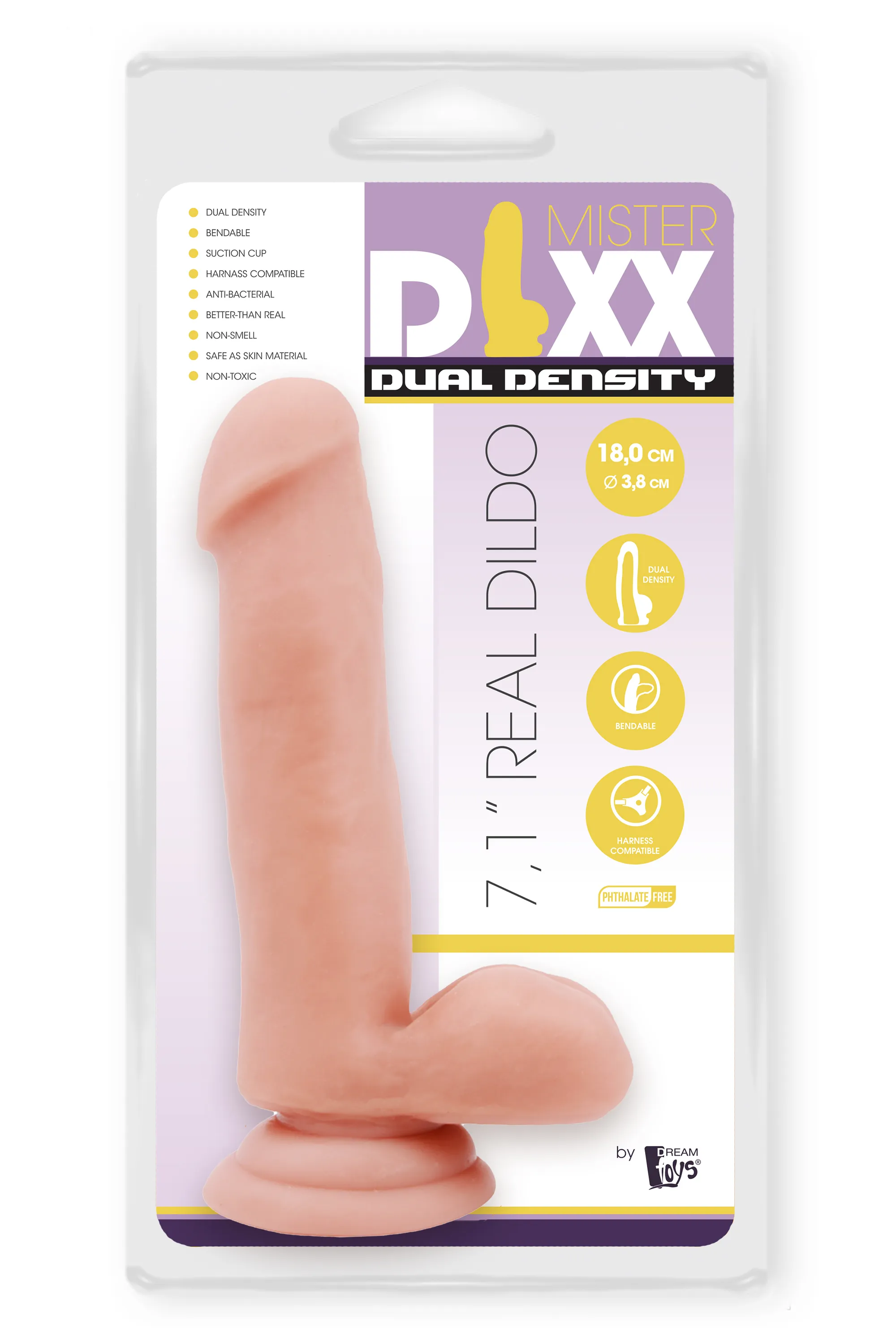 Фаллоимитатор DreamToys Mr.Dixx, 18 см (телесный)