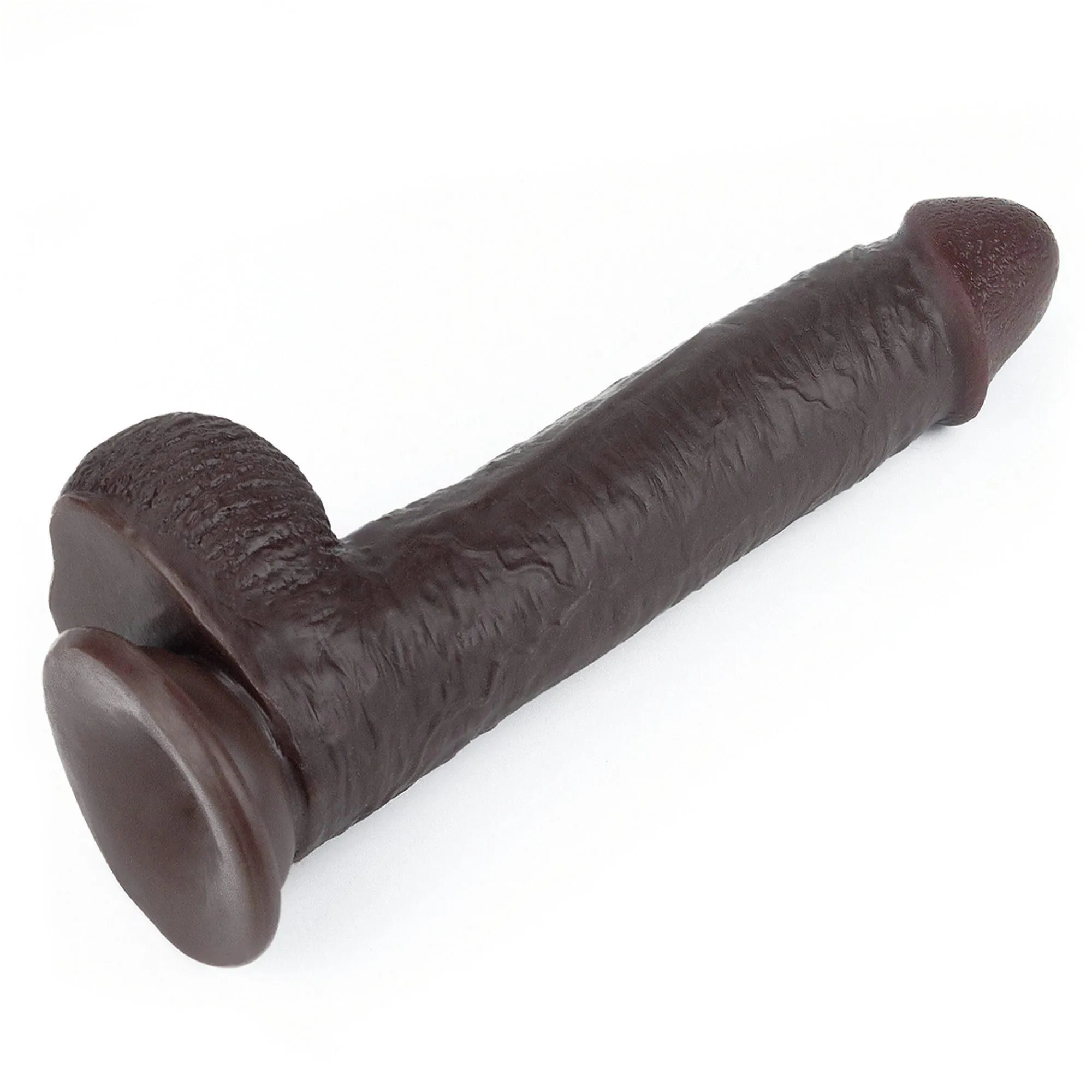 Фалоімітатор LoveToy Sliding Skin з подвійного матеріалу, 23 см (коричневий)