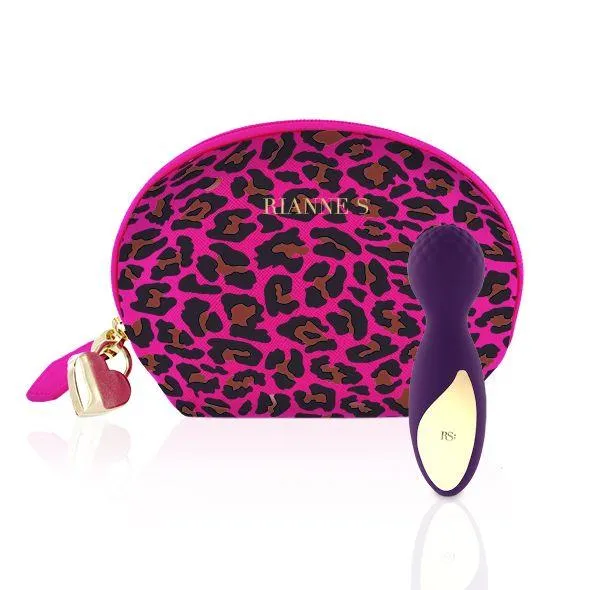 Вибромассажер Rianne S Lovely Leopard Mini Wand, 12 см (фиолетовый)