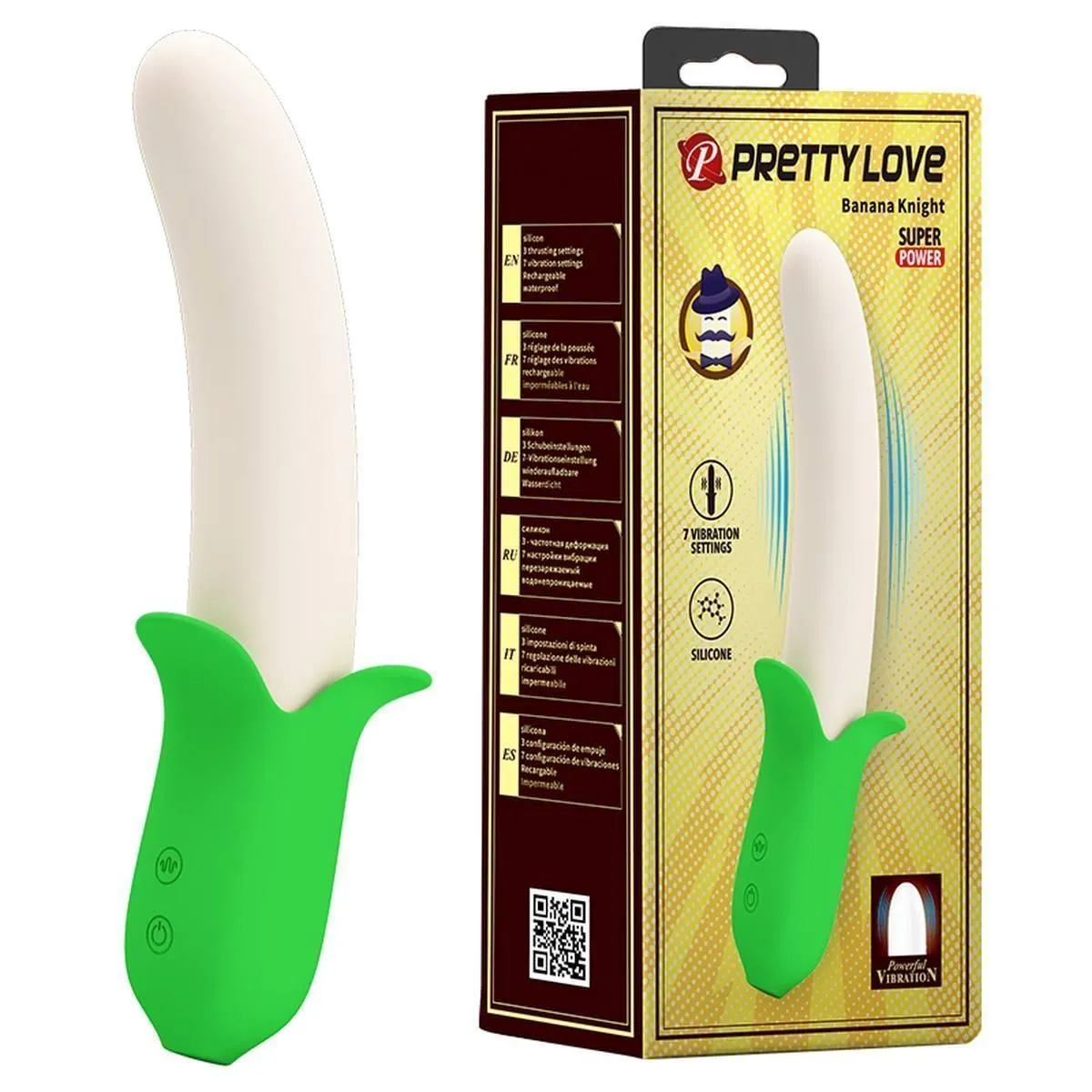 Вібратор Pretty Love Banana Knight, 19,5 см (зелений)