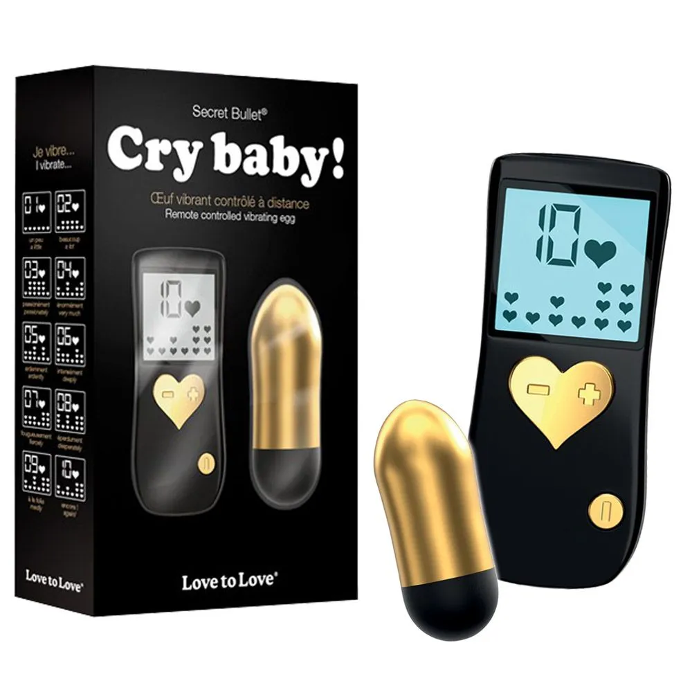 Love to Love Cry Baby Gold - Wibrujące jajko, Złoto, 8 cm