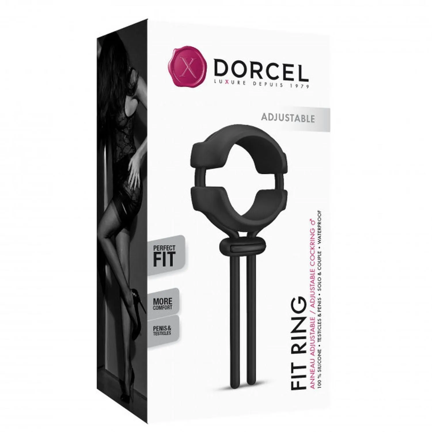 Регульоване ерекційне кільце Dorcel Fit Ring, 13 см (чорний)