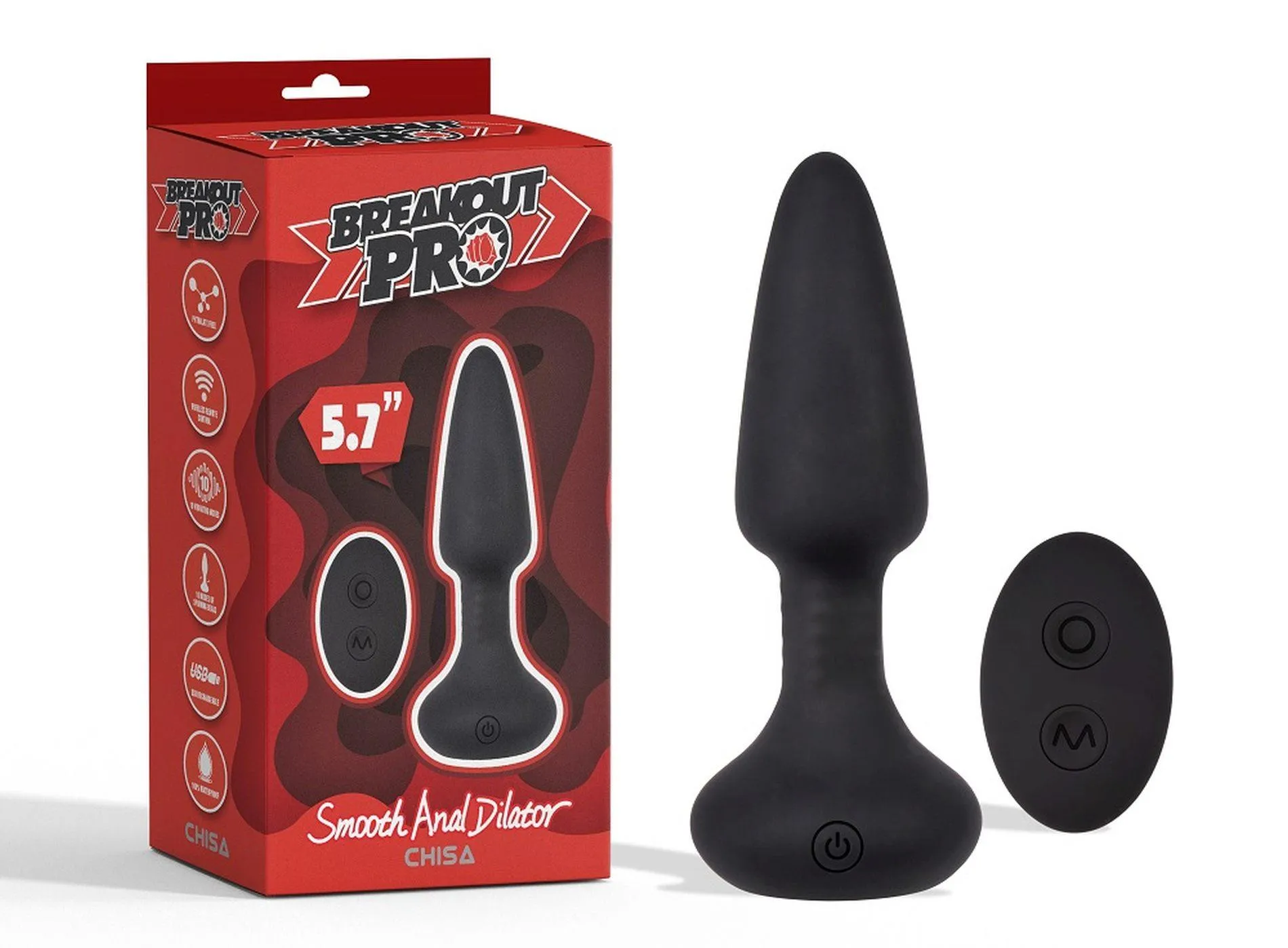 Анальная пробка Breakout Pro Smooth Anal Dilator, 14.5 см (черный)