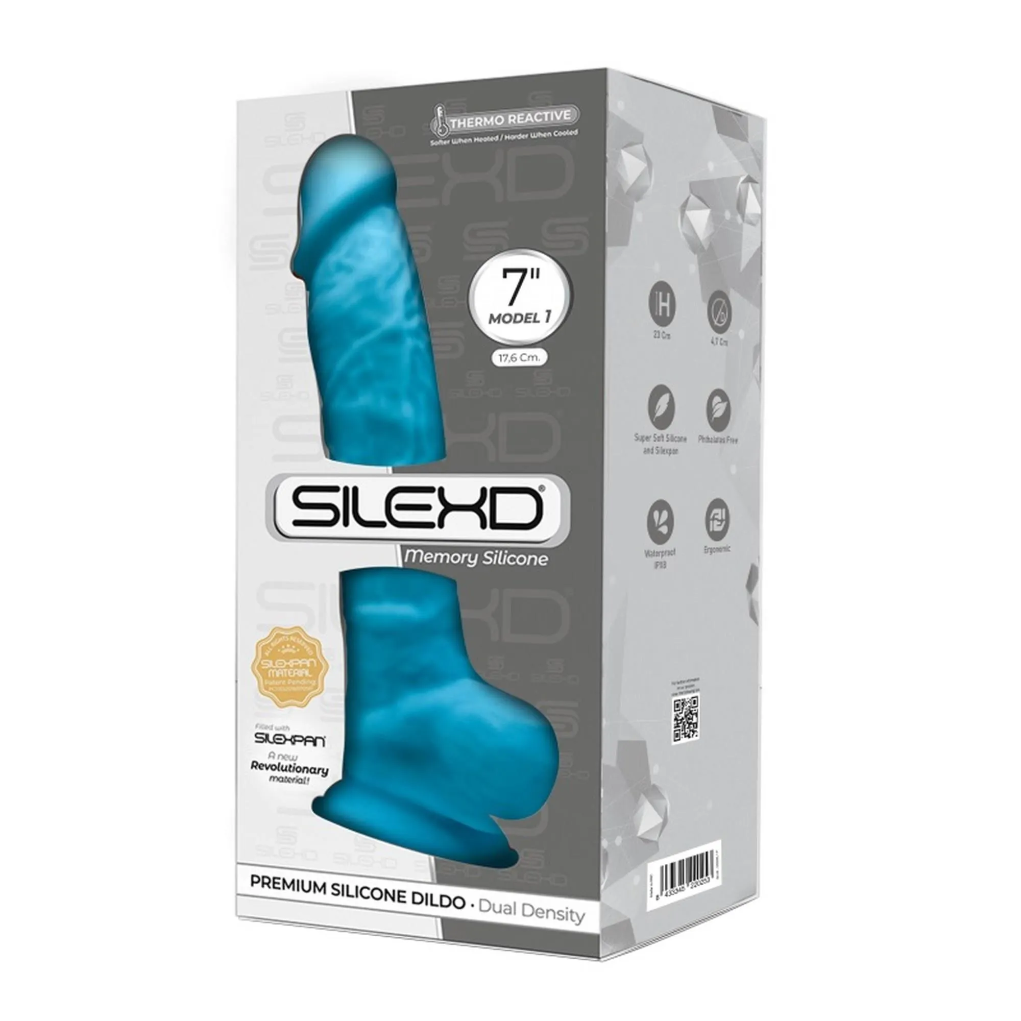 Фаллоимитатор Silexd Premium Silicone Dildo Model 1 Size 7, 18,8 см (голубой)