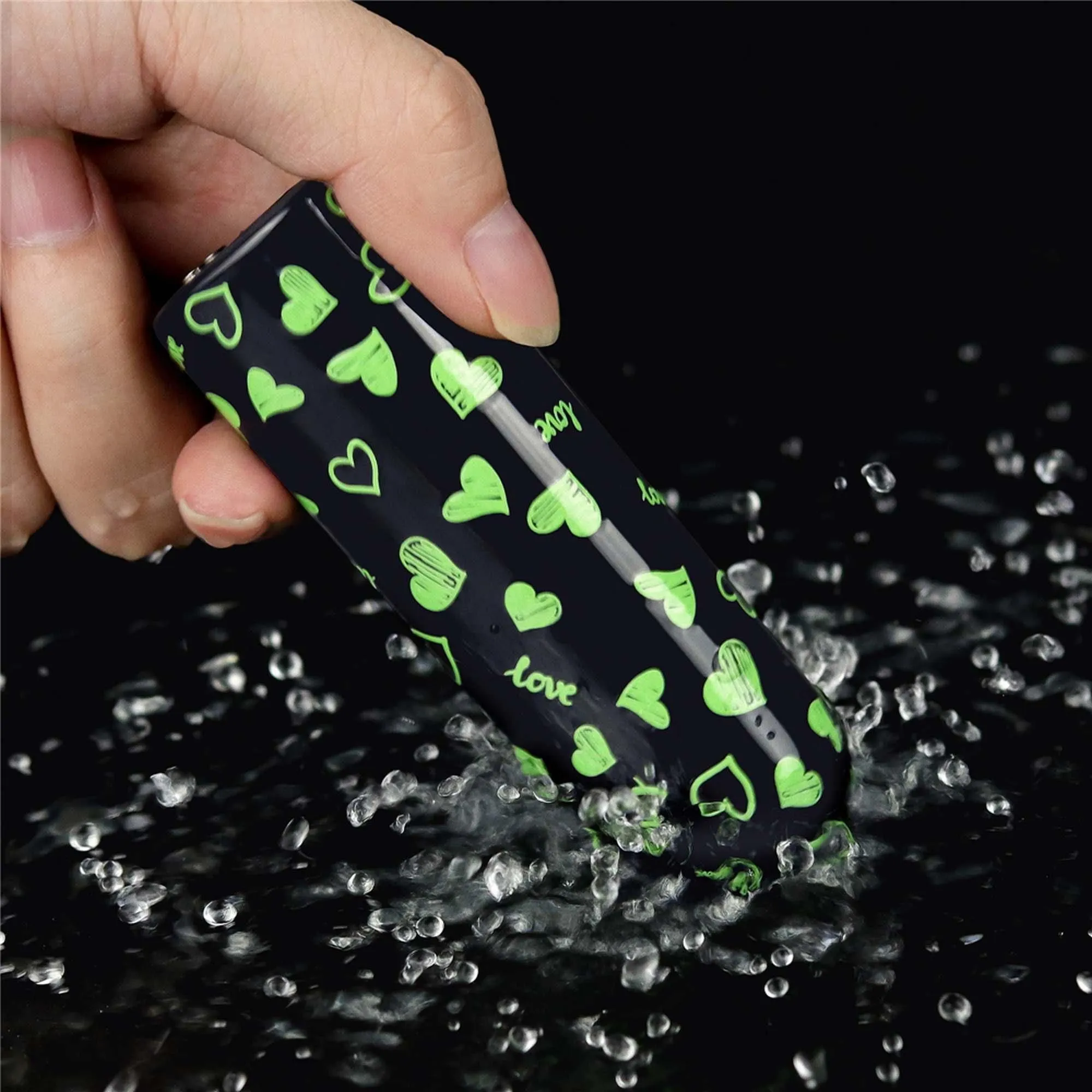 Вібратор для клітора LoveToy Heart Massager Glow In The Dark, 8,5 см (чорний)