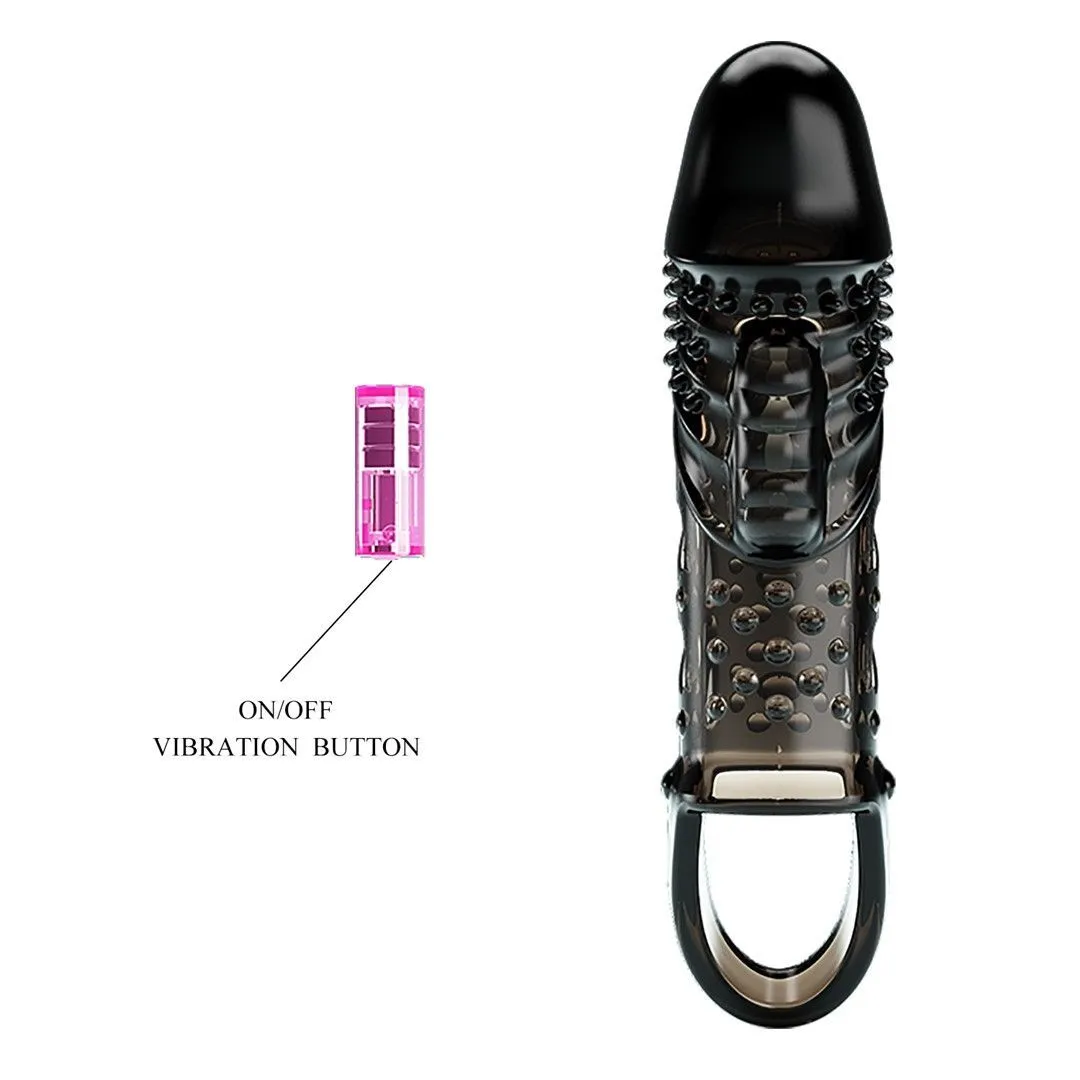 Насадка на пеніс Pretty Love Penis Sleeve Cecelia, 18,5 см (чорний)