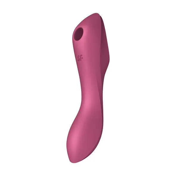 Satisfyer Curvy Trinity 3 - Bezdotykowy stymulator łechtaczki z wibracjami, Czerwony, 18, 5 cm