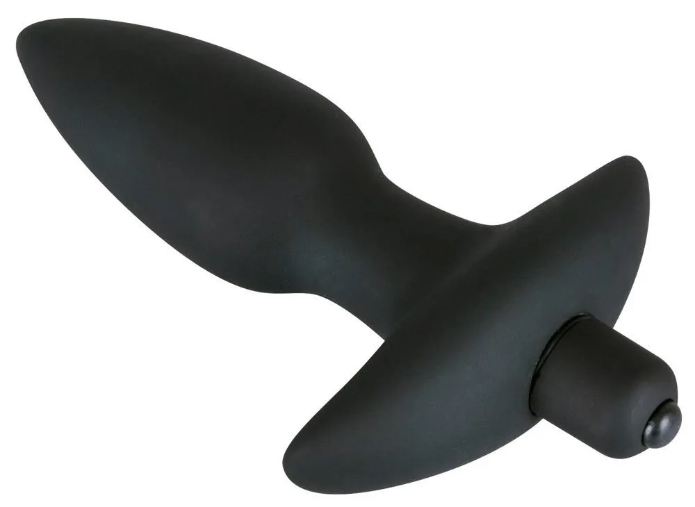 Black Velvets Medium Vibrating Plug - Korek analny, Czarny, 15 cm