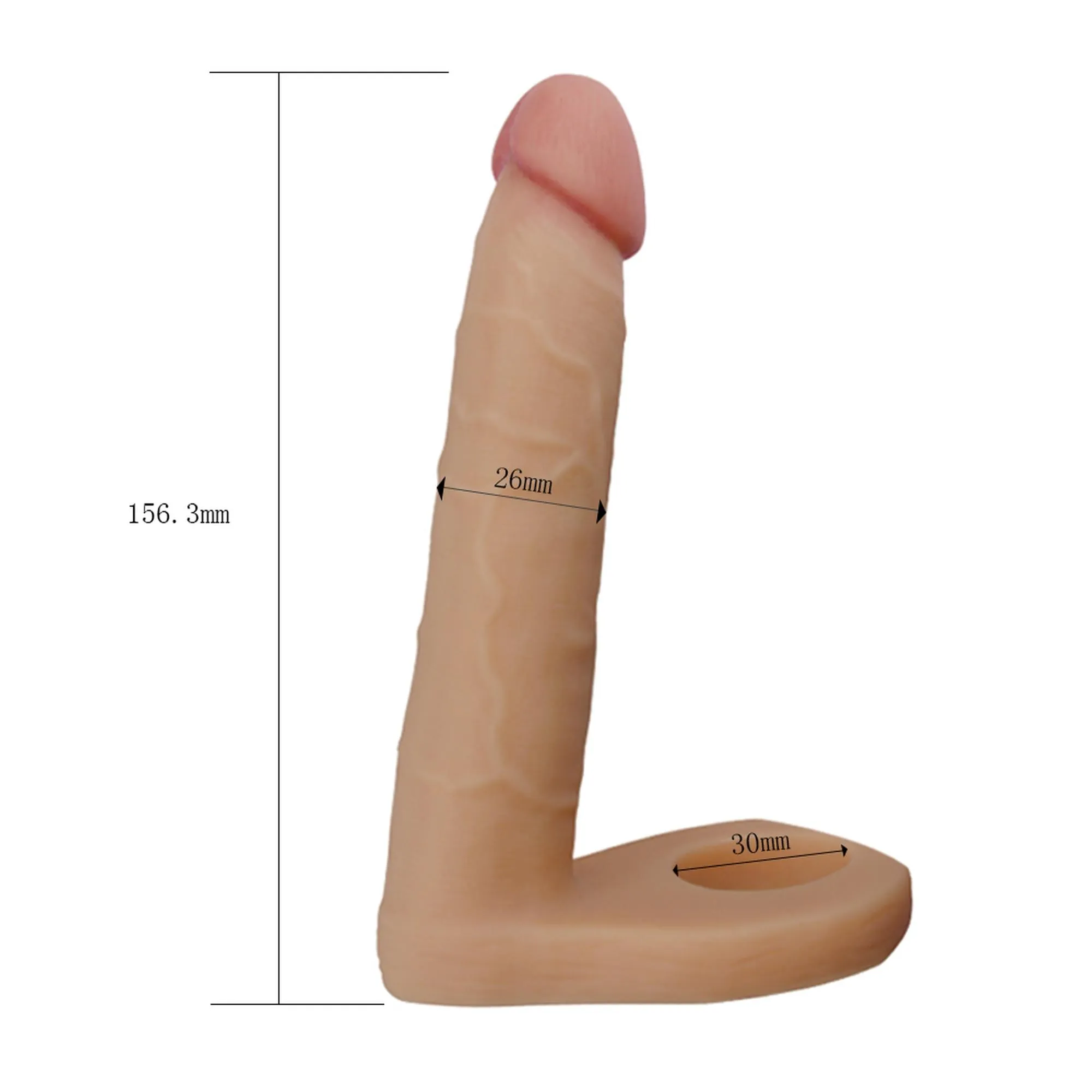 Lovetoy The Ultra Soft Double - Nakładka na penisa z pierścieniem erekcyjnym, W kolorze cielistym, 15, 6 cm