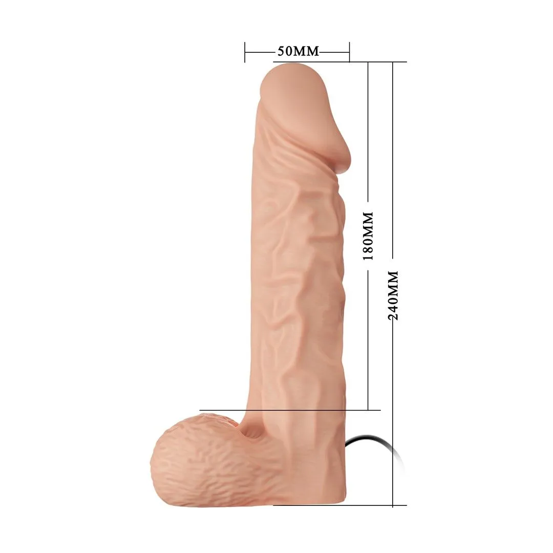 BAILE Ultra Passionate - Strapon, W kolorze cielistym, 24 cm