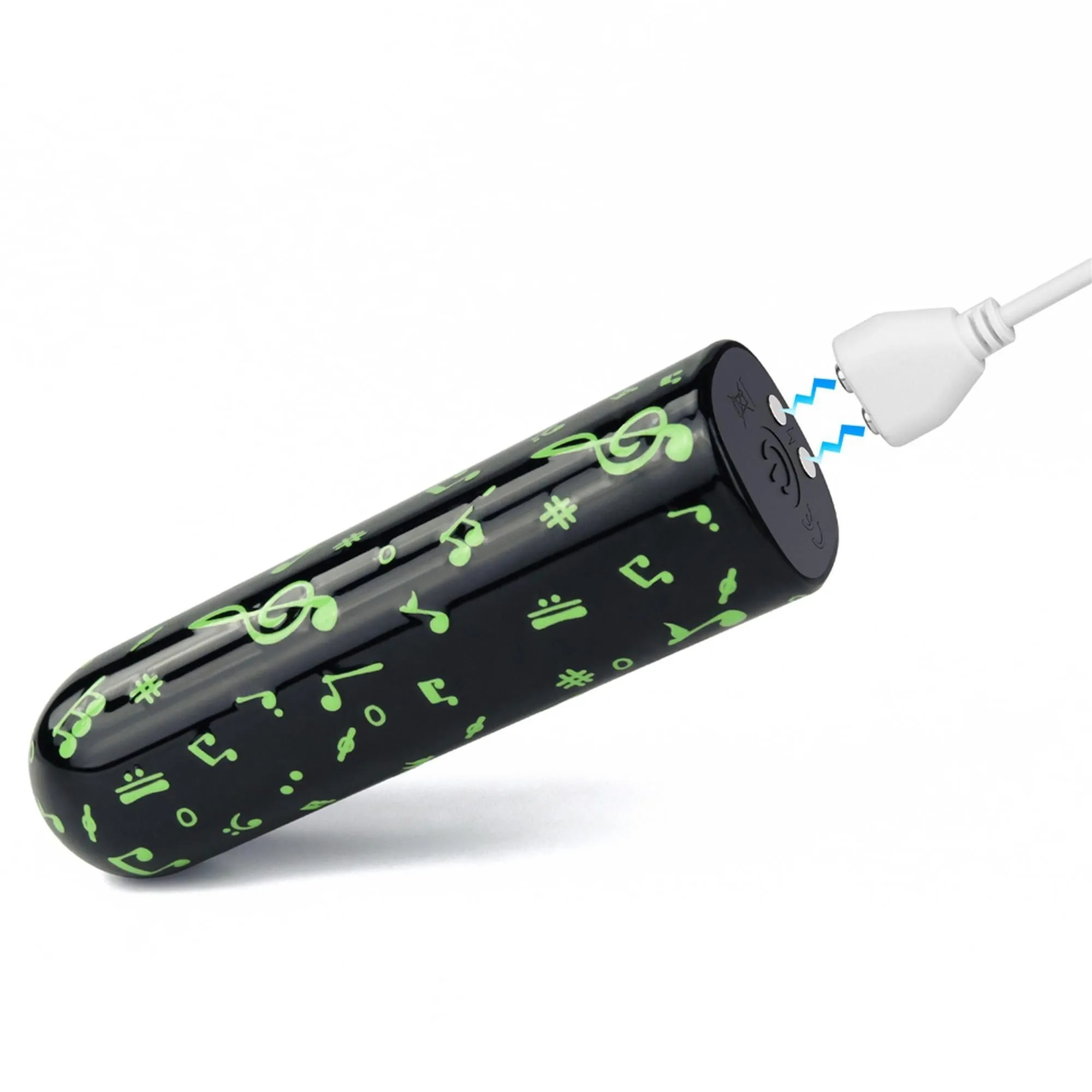 Вібратор для клітора LoveToy Music Massager Glow In The Dark, 8,5 см (чорний)