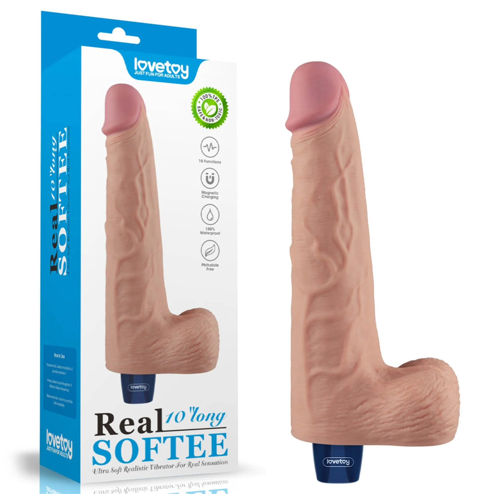 Вибратор Lovetoy Real Softee 10", 25.5 см (телесный)