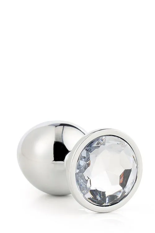 Анальна пробка Gleaming Love Silver Plug Medium, 8.3 см (прозорий)