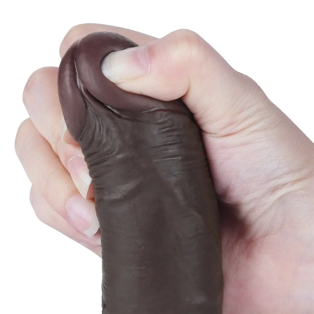 Фаллоимитатор Sliding-Skin Dual Layer Dong 7.5'', 19.5 см (черный)