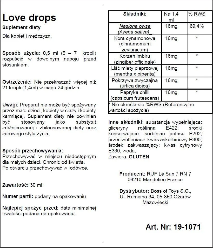 Краплі-афродизіак Ruf Love Drops, 20 мл