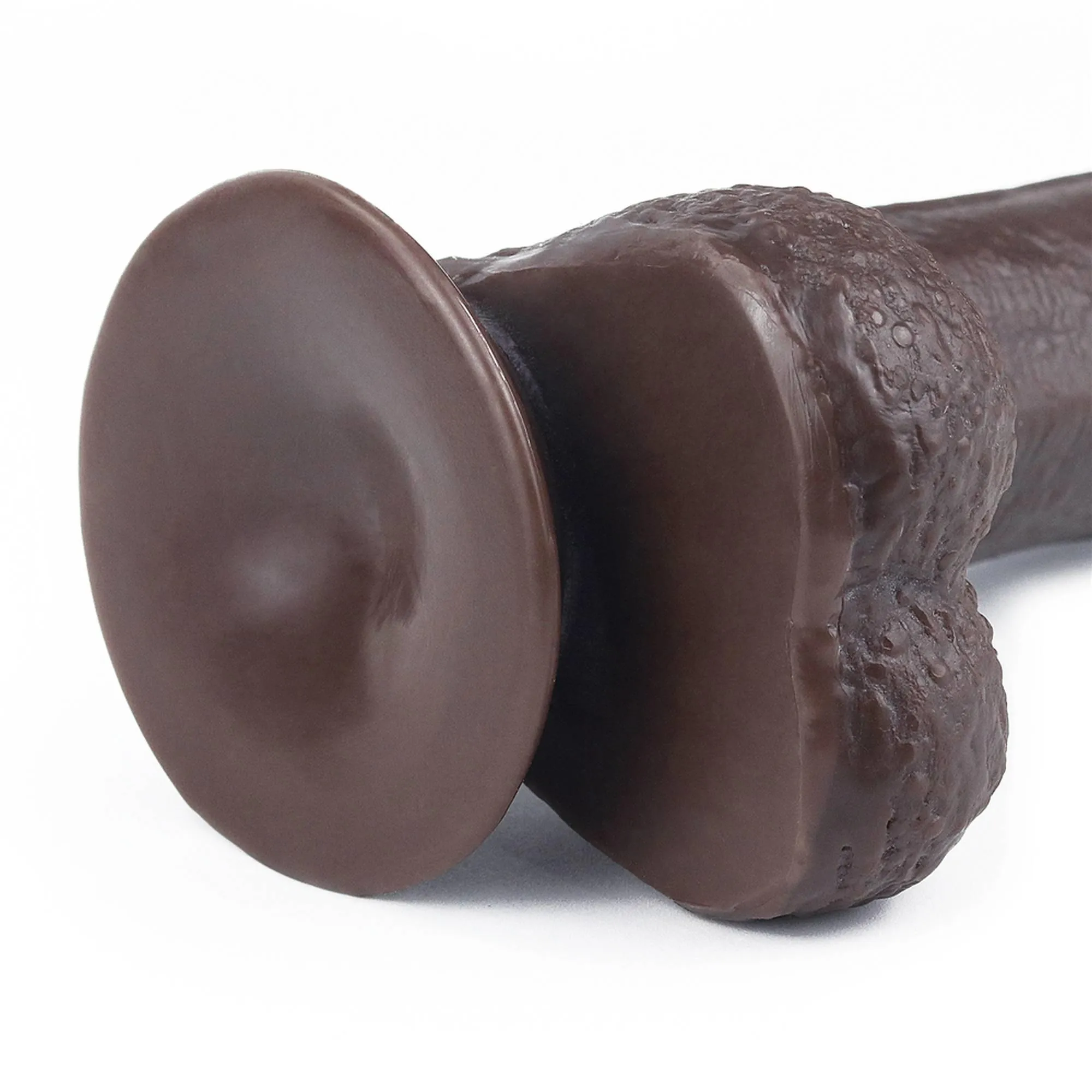 Lovetoy Sliding-Skin Dildo 7 - Dildo z przyssawką, Brązowy, 17, 5 cm