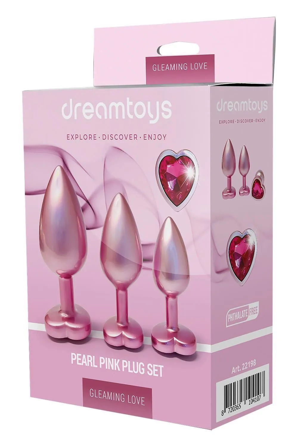 Набір анальних пробок Dream Toys Gleaming Love Set, 3 шт (рожевий)