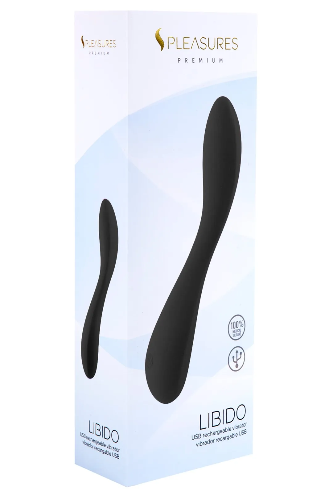 Pleasures Premium Libido - Wibrator, Czarny, 19, 5 cm