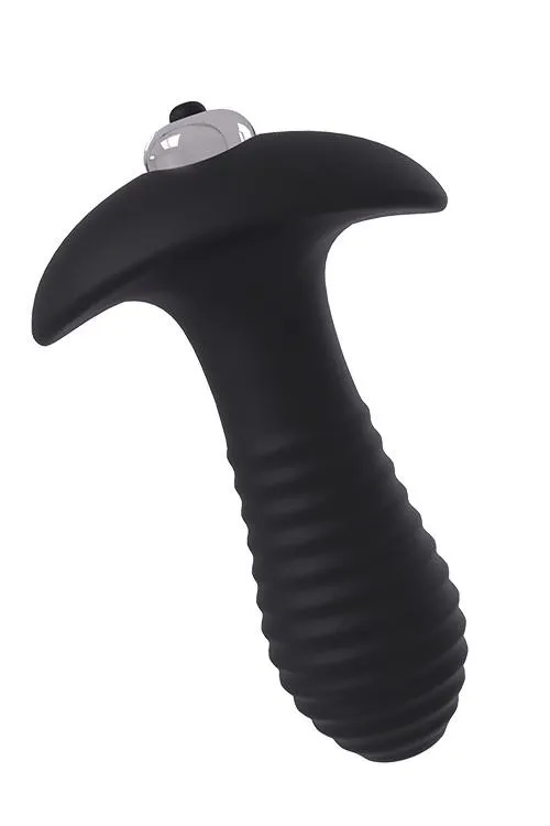 Анальная пробка с вибрацией Dream Toys Spiral Plug, 9 см (черный)