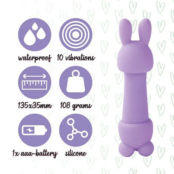 FeelzToys Mister Bunny - Wibrator łechtaczkowy, Fioletowy, 13, 5 cm