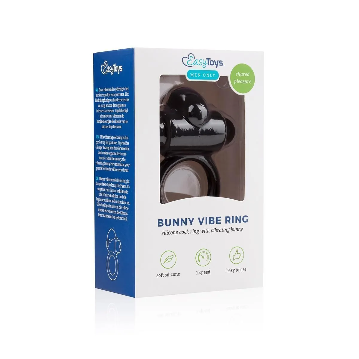 Эрекционное кольцо EasyToys Bunny Vibe Ring, 7.4 см (черный)