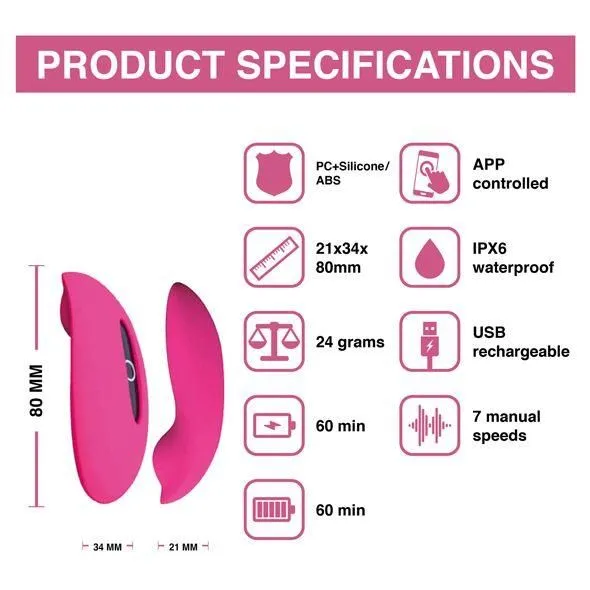 Вібратор Magic Motion Candy Smart Smart Wearable Vibe, 7,8 см (рожевий)