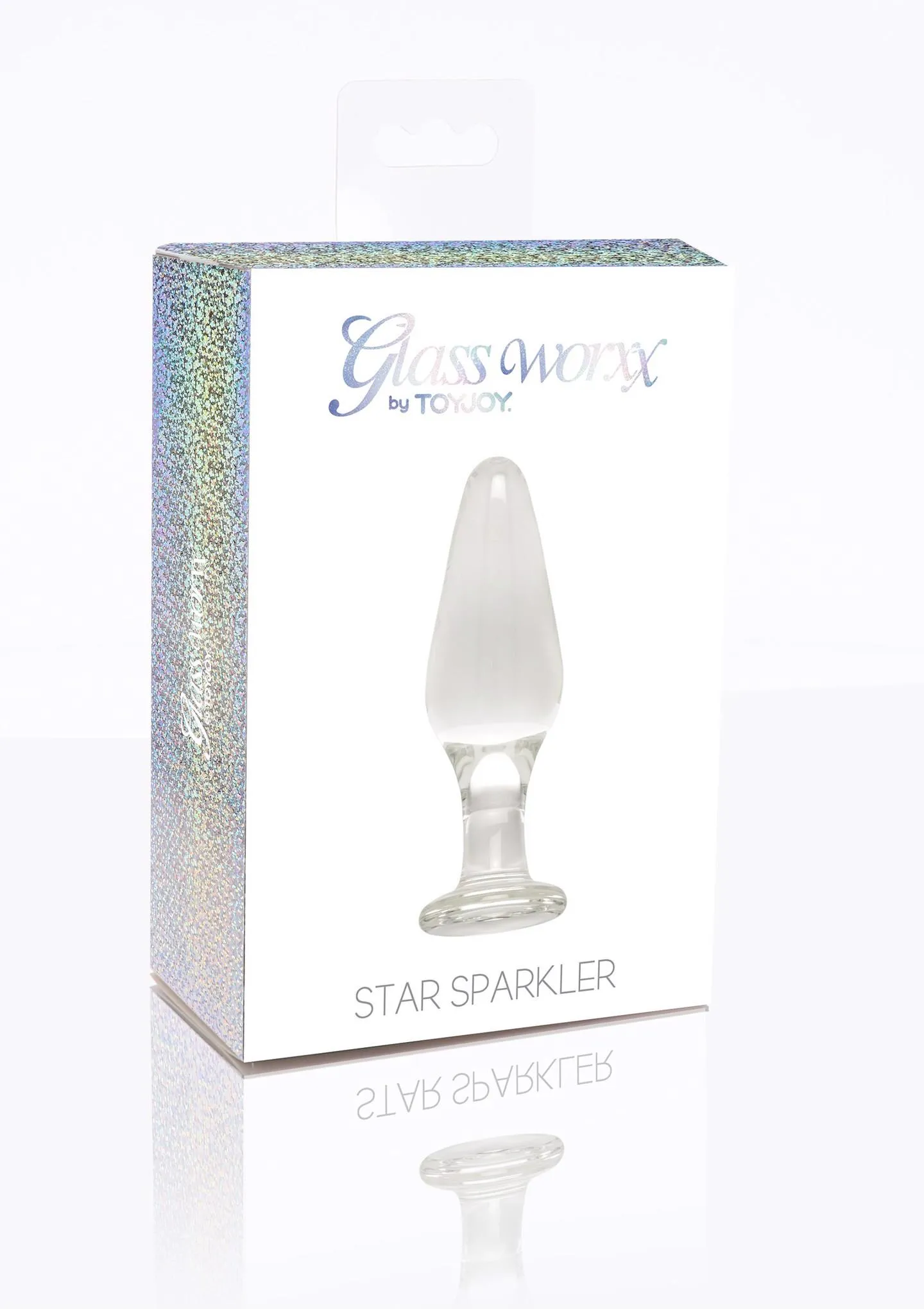Анальная пробка Glass Worxx Star Sparkler, 12 см (прозрачный)