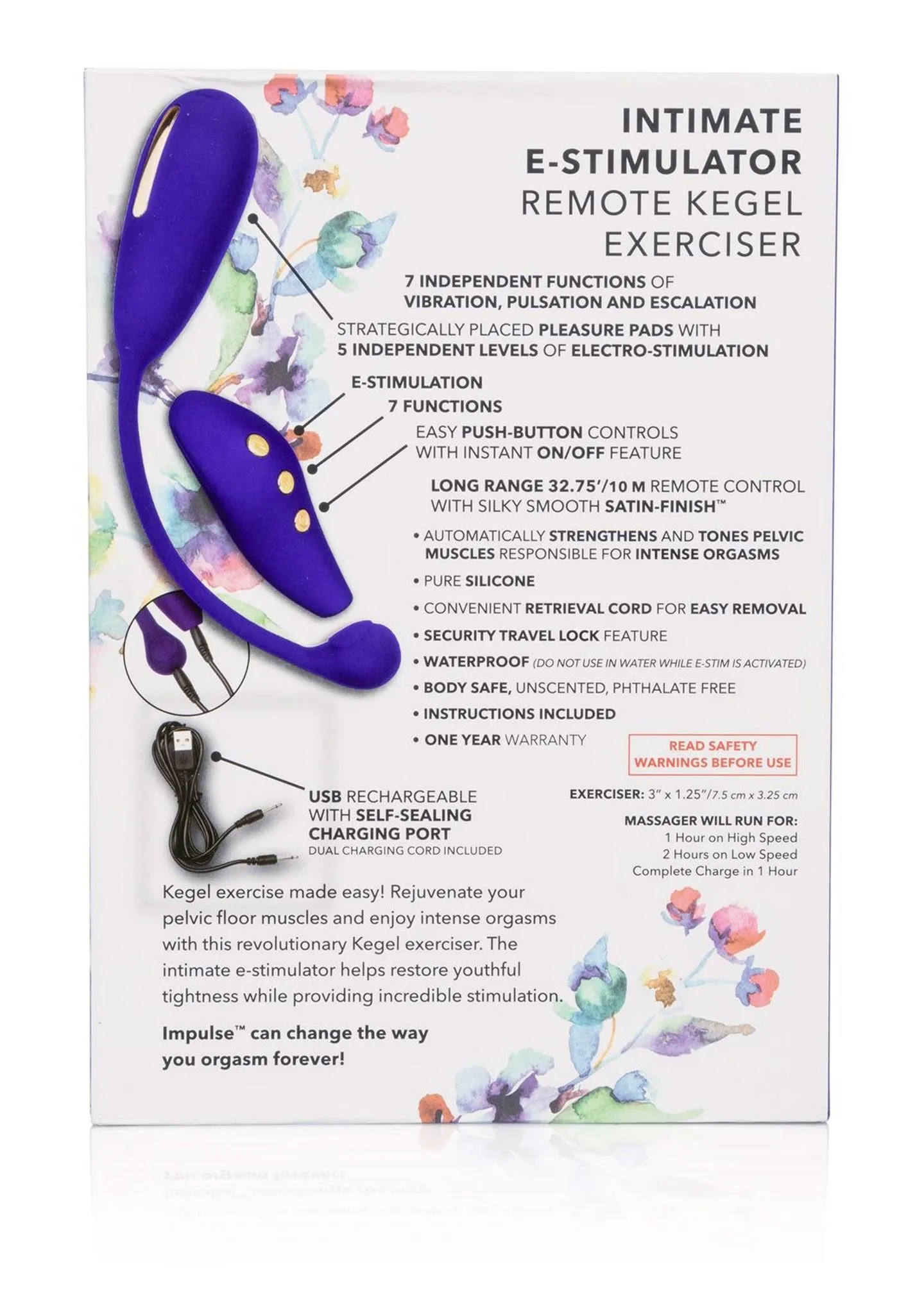 Виброяйцо Calexotics Estim Remote Kegel, 7.5 см (синий)
