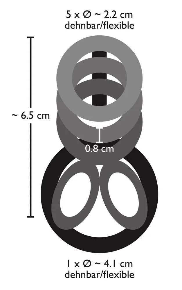 Bad Kitty Cock And Ball Ring - Nakładka na penisa, Czarny, 6, 5 cm