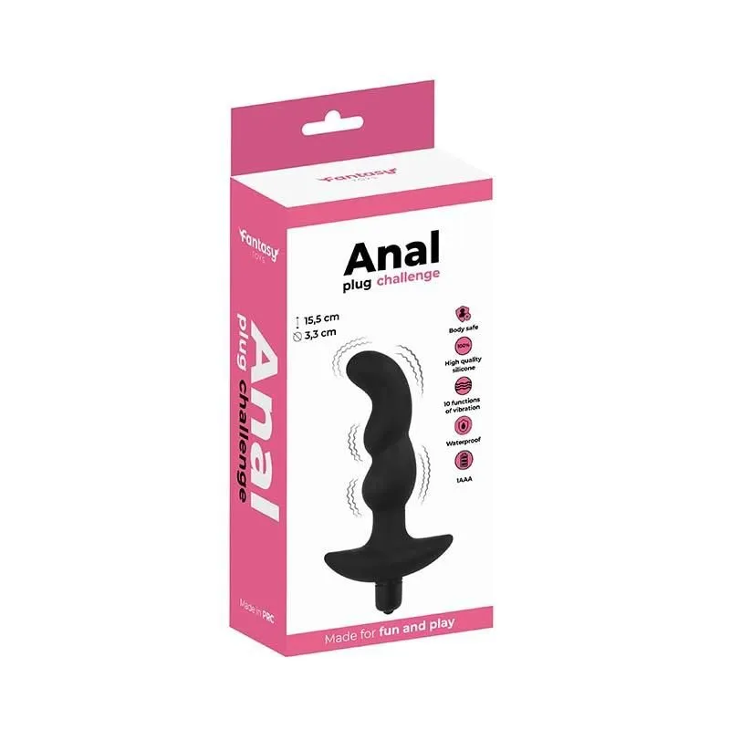 Fantasy Prostate Massager - Stymulator prostaty, Czarny, 15.5 cm