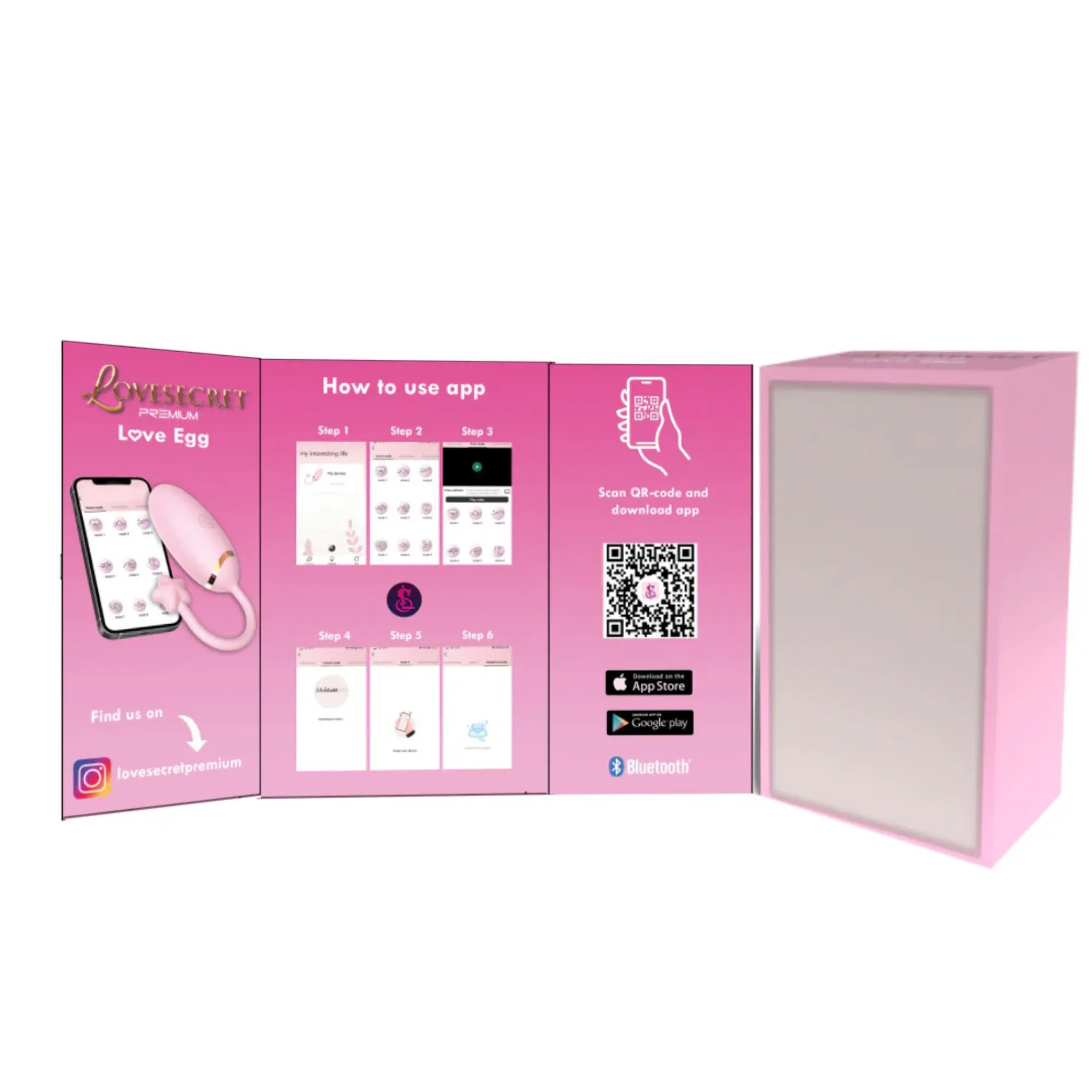 Power Escorts Premium Love Egg App Function - Wibrujące jajko, Różowy, 10.7 cm