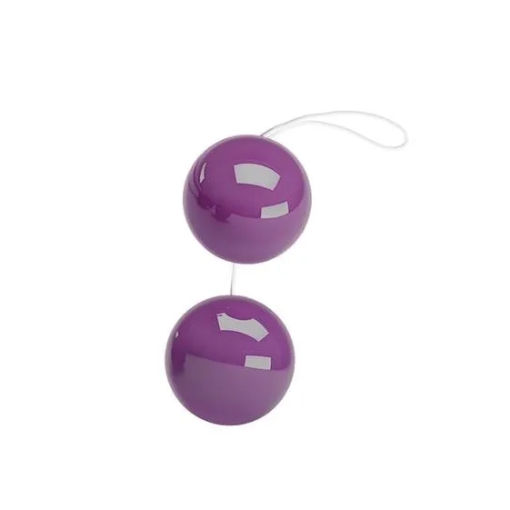 Вагинальные шарики Twins Ball, 19 см (красные/фиолетовые)