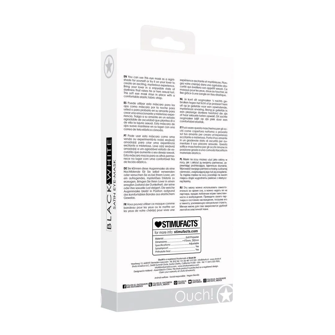 Ouch - Satynowa maska pod oczy, Czarny, 17.5 cm, One size