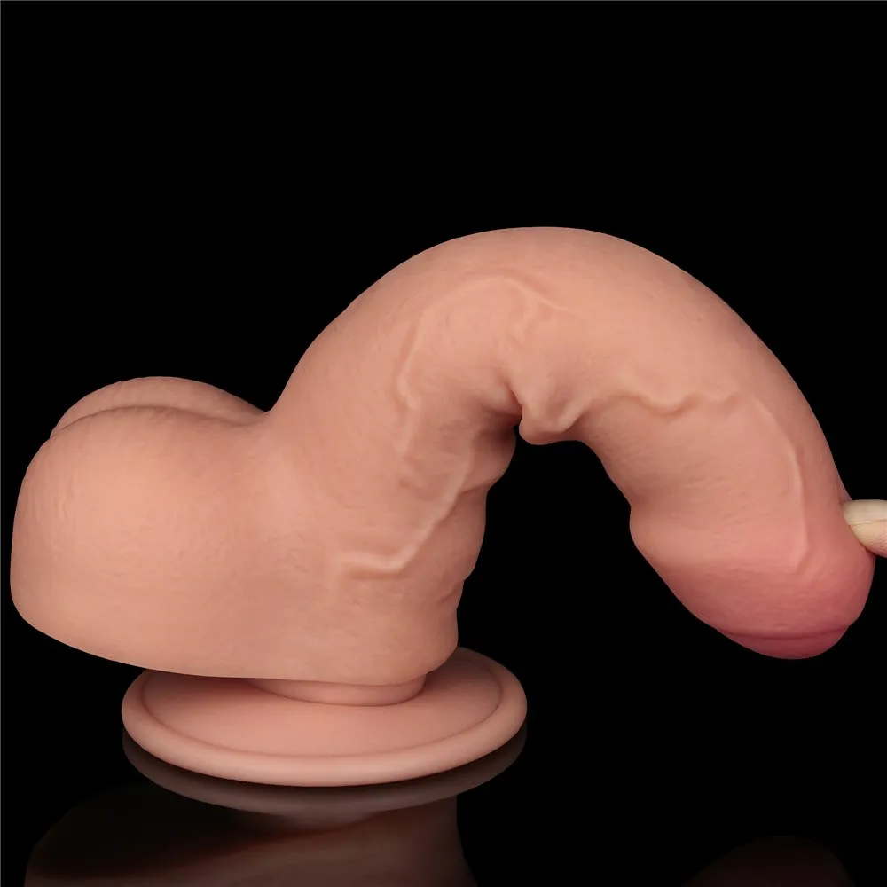 Фаллоимитатор LoveToy Sliding-Skin Dual Layer Dong 7", 18.3 см (телесный)
