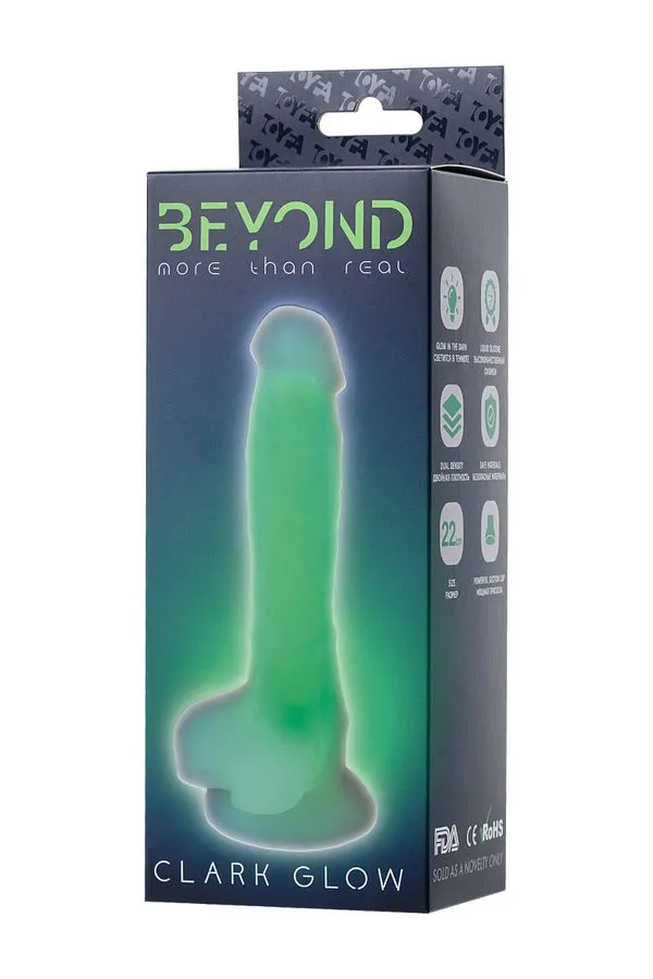Toyfa Clark Glow - Dildo, Zielony, 22 cm