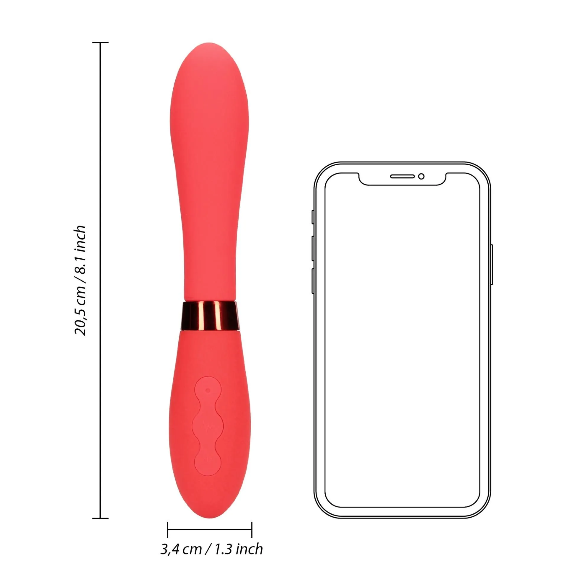 Вібратор Loveline Smooth Silicone G-Spot, 20.5 см (червоний)