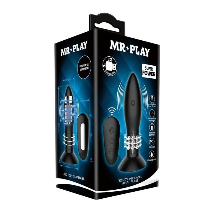 Анальна пробка LyBaile Mr Play RC Vibrating Butt, 11 см (чорний)