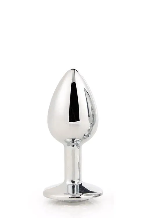 Анальная пробка с кристалом Dream Toys Gleaming Love Silver Plug Small. 7 см (прозрачный)