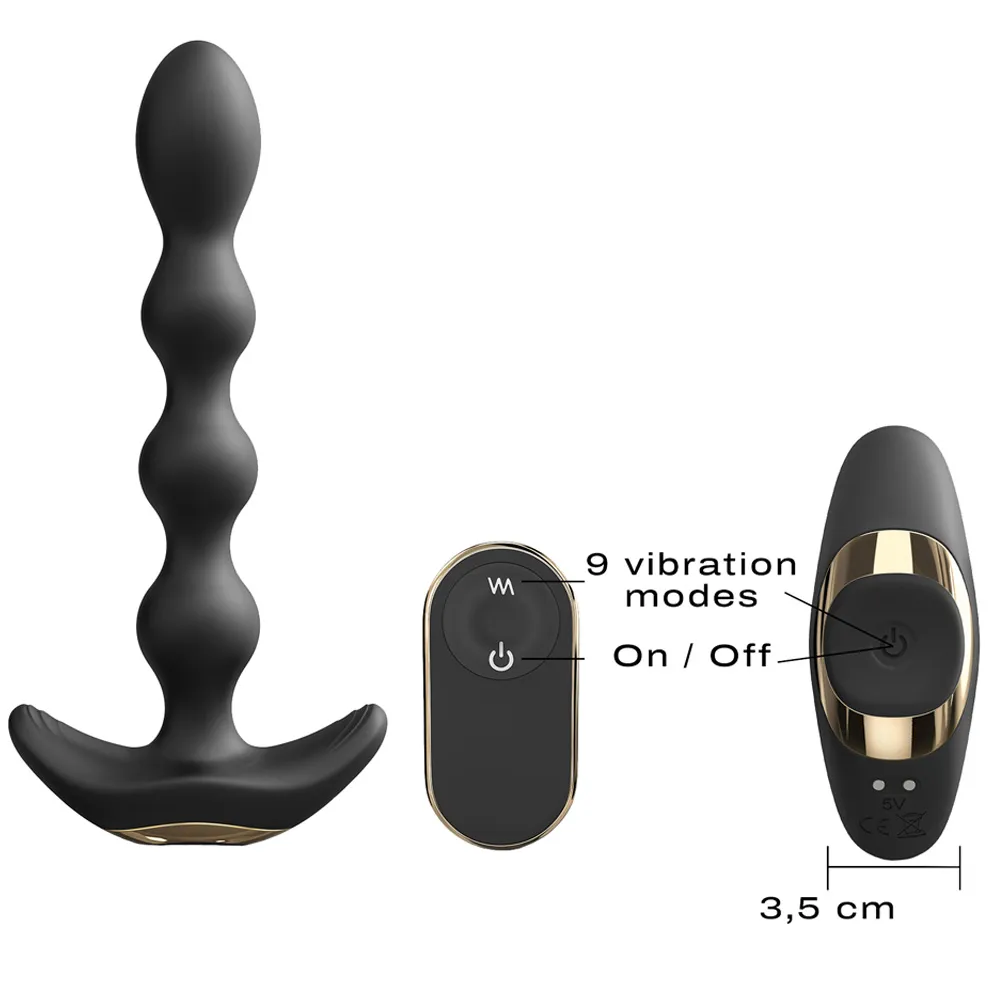 Анальная пробка Dorcel Flexi Balls, 18,2 см (чёрный)