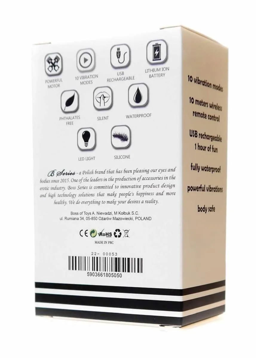 Анальна пробка B - Series Magic Rechargeable Butt Plug, 8.4 см (сріблястий)
