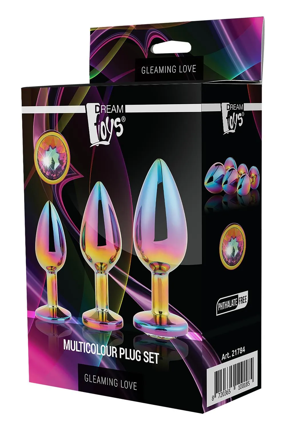 Анальная пробка Gleaming Love Multicolour Plug Set, 3 шт (мульти)