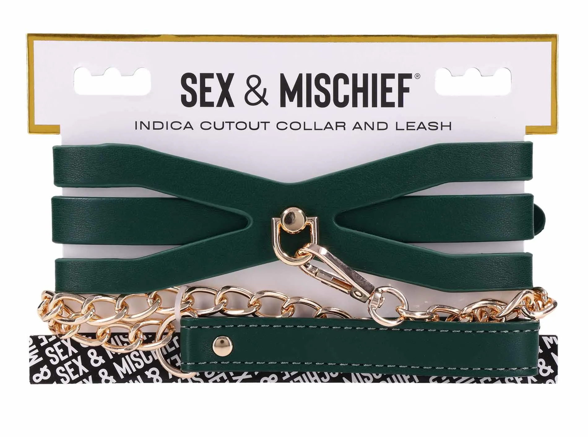 Ошейник с поводком Sportsheets Indica Cutout Collar And Leash (изумрудный)