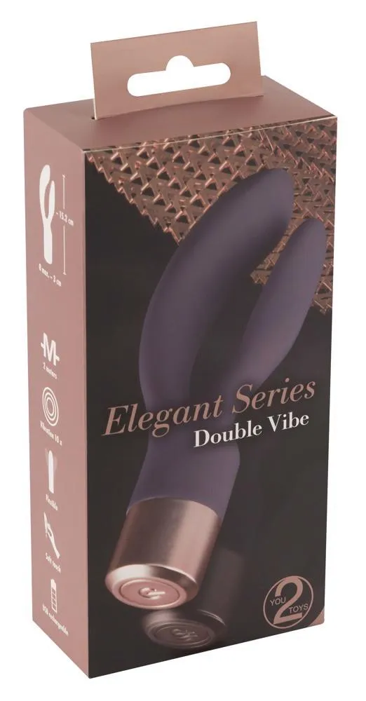 Вибратор-кролик Elegant Series Double Vibe, 16 см (фиолетовый)