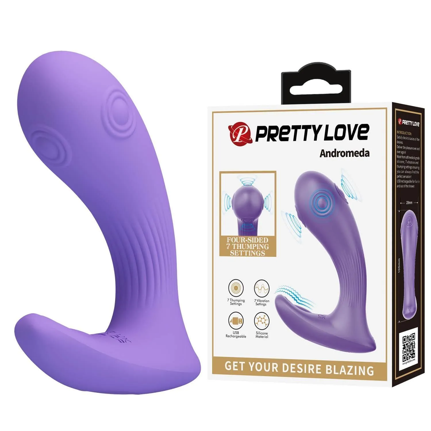 Вібратор Pretty Love Andromeda, 10.5 см (бузковий)