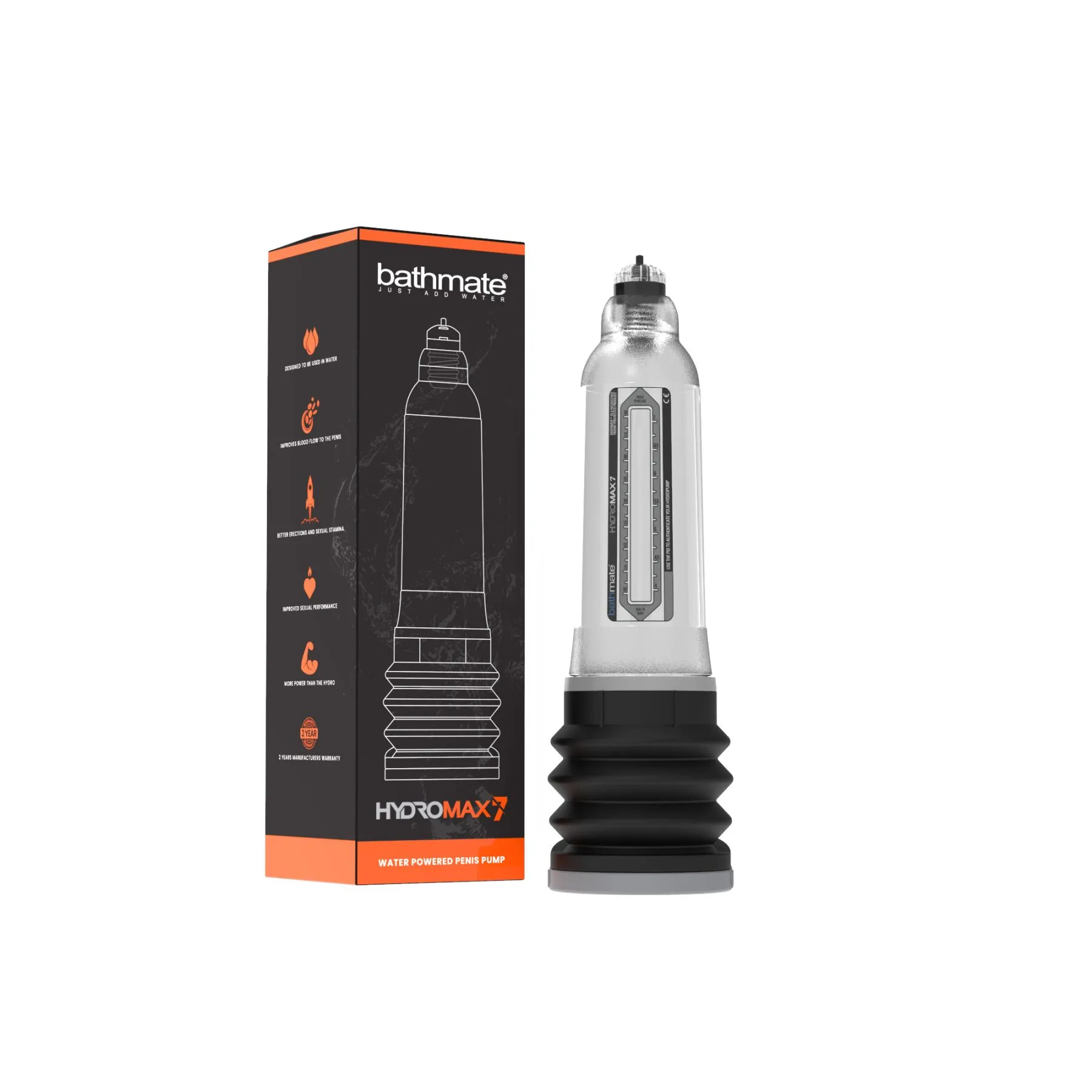 Гидронасос для увеличения пениса Bathmate Hydromax 7, 29 см (прозрачный)