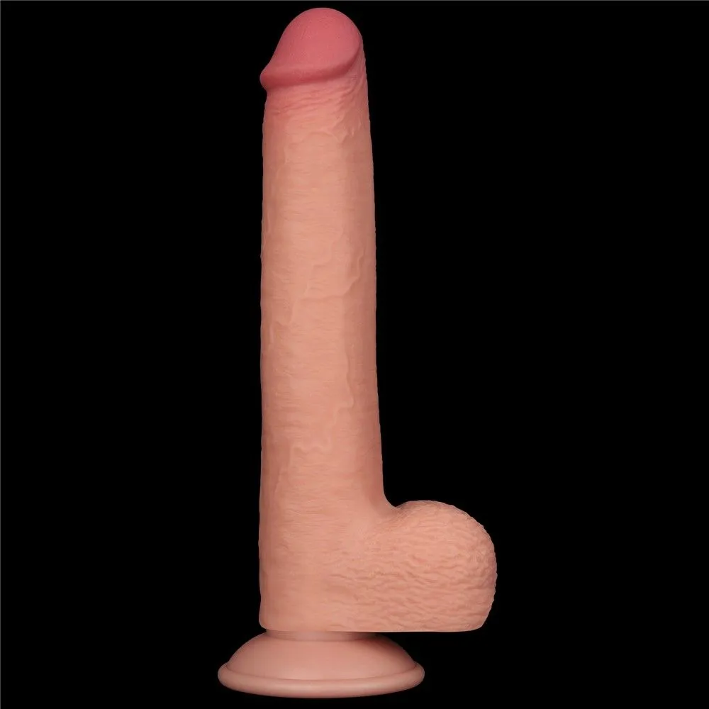 Фалоімітатор LoveToy Sliding-Skin Dual Layer Dong, 22 см (тілесний)