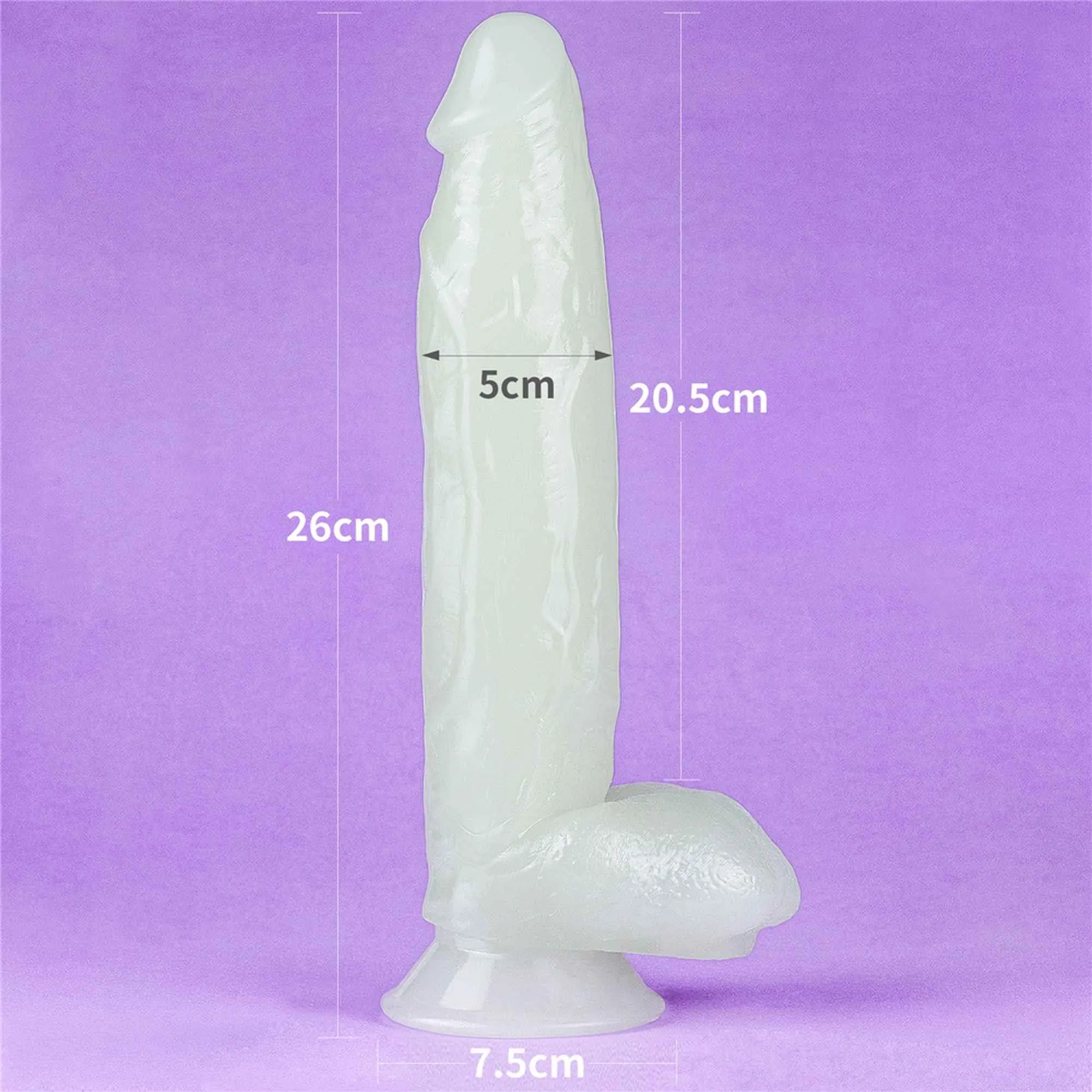 Неоновый фаллоимитатор LoveToy Lumino Play, 26 см (голубой)